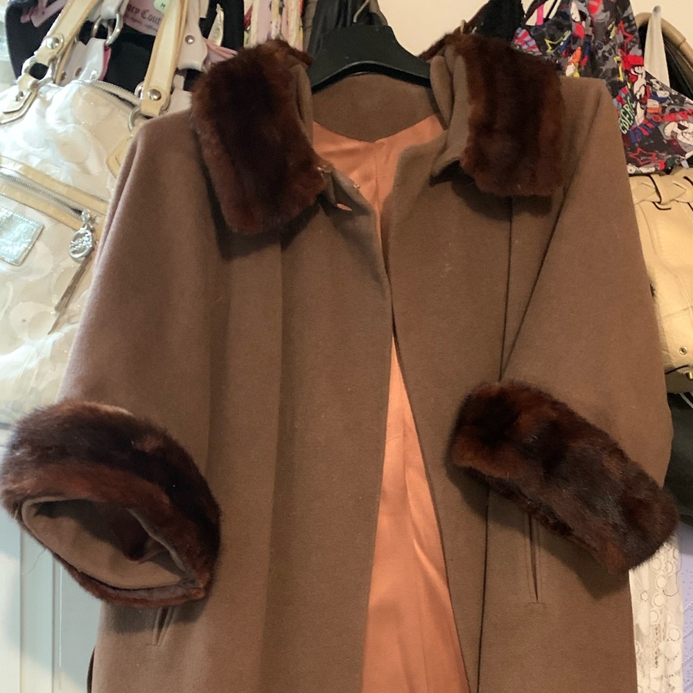 Cashmere Coat trimmed with Mink Collar and Cuffs